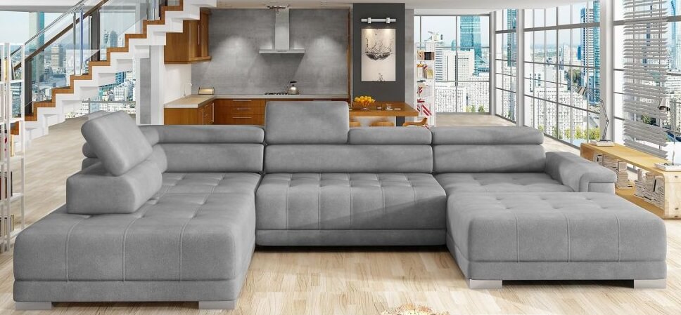 Duży szary narożnik do salonu