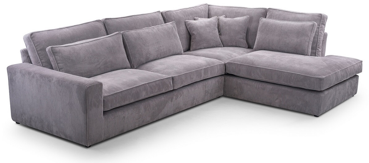 Sztruksowy miękki narożnik do salonu