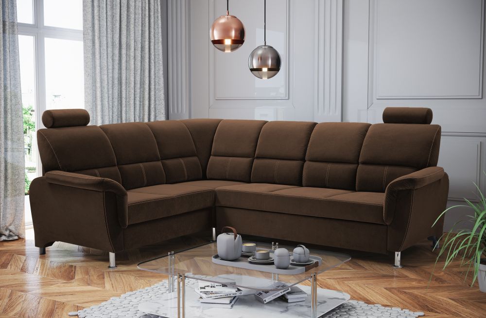 Narożnik brązowy z wysokim oparciem