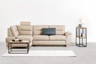 Narożnik skórzany beżowy