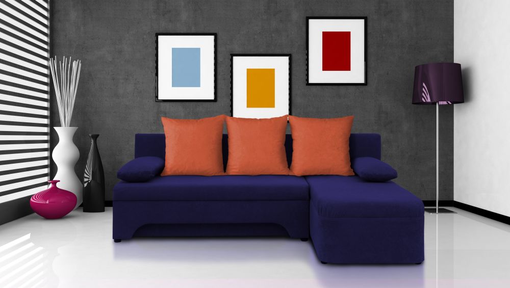 Kolorowy narożnik 190x130 z funkcją spania