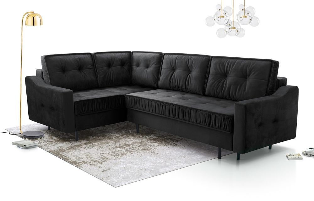 Nowoczesny narożnik dwuosobowy na wysokich nogach