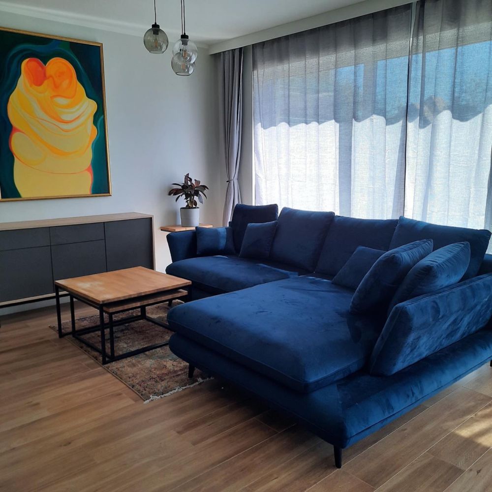 Granatowy narożnik plamoodporny