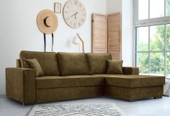 Narożnik musztardowy z funkcją spania LUPO 4