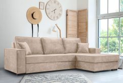 Narożnik musztardowy z funkcją spania LUPO 2