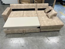 Narożnik musztardowy z funkcją spania LUPO 21