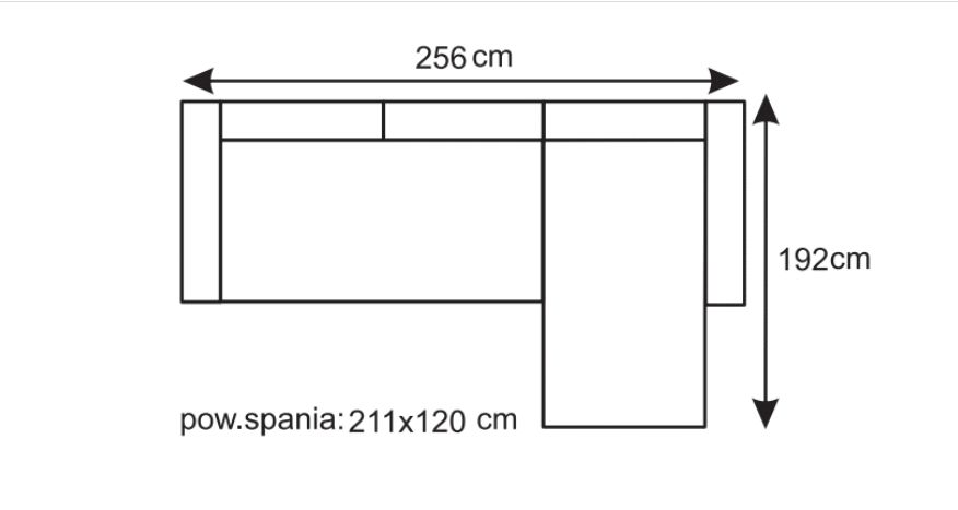Kanapa rogowa z funkcją spania z regulowanymi oparciami BRUNON 2