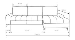 Salon z szarym narożnikiem z funkcją spania ADAGIO 15