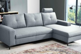 Szary narożnik z funkcją spania codziennego