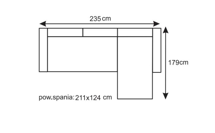 Wąski narożnik salon GARBY z funkcją spania 2