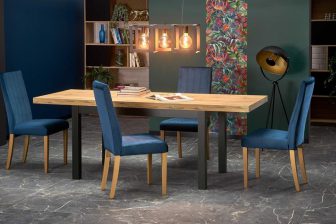 Stół rozkładany loft 220 cm z czarnymi nogami