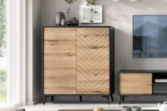 Wysoka komoda z dekorem 103cm DORATO 2D