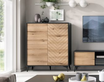 Wysoka komoda z dekorem 103cm DORATO 2D