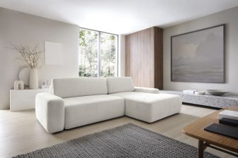 Nowoczesny narożnik z funkcją spania codziennego w jadnych kolorach