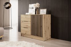 Komoda z lamelami 3 szuflady z drzwiami 105cm NOLA 1D3SZ różne kolory 5