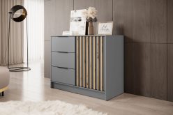 Komoda z lamelami 3 szuflady z drzwiami 105cm NOLA 1D3SZ różne kolory 6