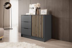 Komoda z lamelami 3 szuflady z drzwiami 105cm NOLA 1D3SZ różne kolory 7