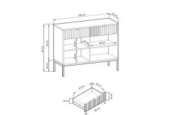 Komoda loft industrial 104cm NORTH 2D2SZ 7