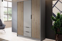 Modna szafa 3 drzwiowa z lamelami bez lustra NOLA 3D/155 - duży wybór kolorów 5