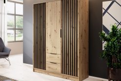 Modna szafa 3 drzwiowa z lamelami bez lustra NOLA 3D/155 - duży wybór kolorów 6