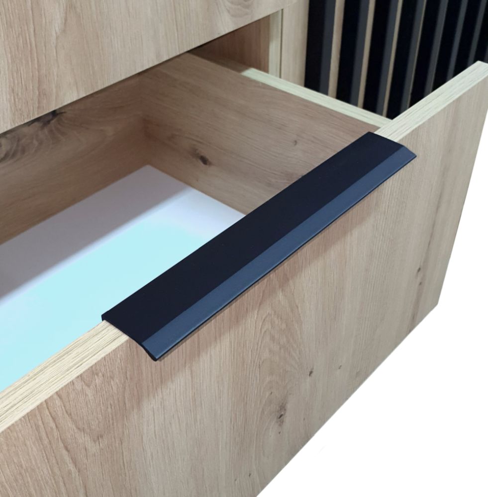 Najmodniejsze szafy z lamelami 3 drzwiowe z lustrem NOLA 3D/155 - wybór kolorystyki 2