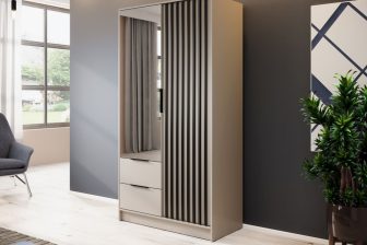Szafa do pokoju z lamelami kaszmir czarny