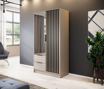 Szafa do pokoju z lamelami kaszmir czarny