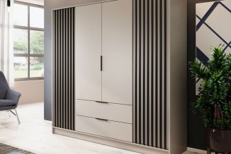 Kawzmir szafa 4 drzwiowa z szufladami i lamelami