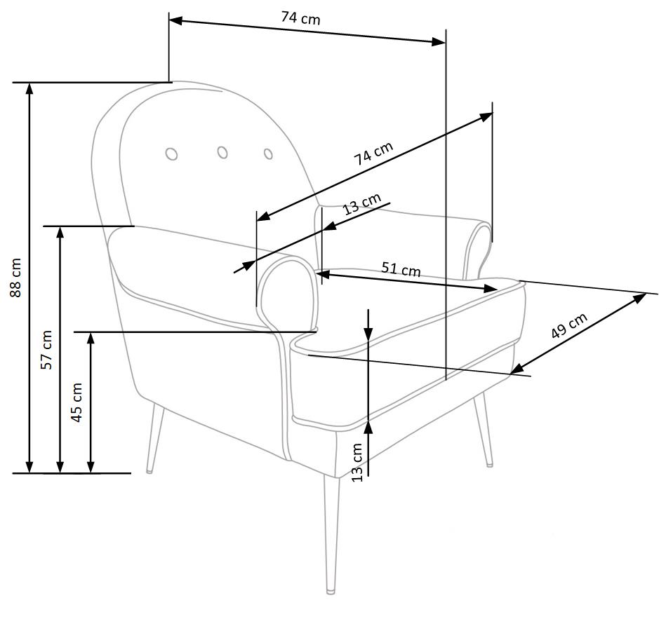 Piękny fotel pałacowy SAN - różne kolory 3