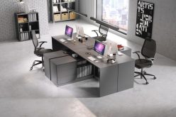 Biurko rogowe do pokoju białe lub grafit LARGO 1