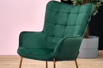 Welurowy fotel z wysokim oparciem CUSTO - cudne kolory