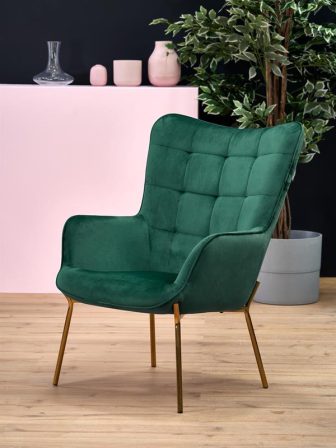Welurowy fotel z wysokim oparciem CUSTO - cudne kolory