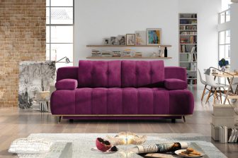 Kanapa welurowa bez boków z funkcja spania