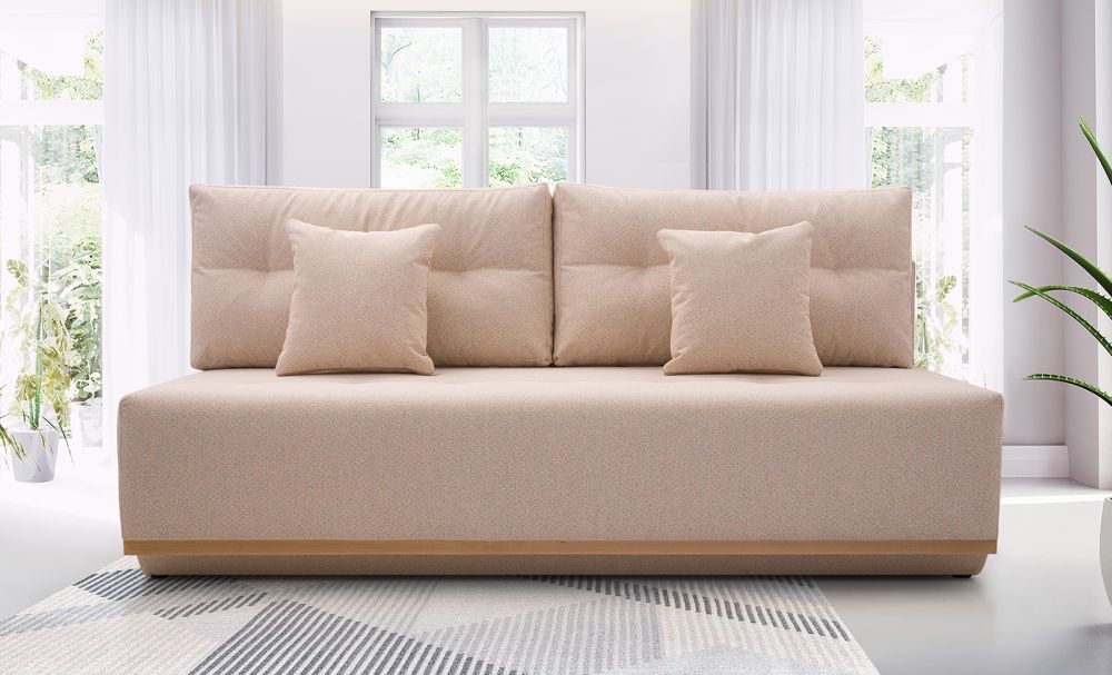 Jasna kanapa dla dzieczynki bez boków