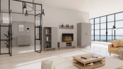 Meblościanka szara z szafką rtv DONA