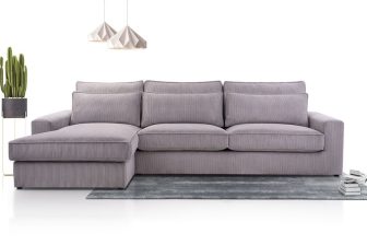 Bardzo miękki narożnik sztruks z głebokim siedziskiem