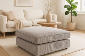 Wielka pufa do siedzenia sztruksowa