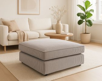 Wielka pufa do siedzenia sztruksowa