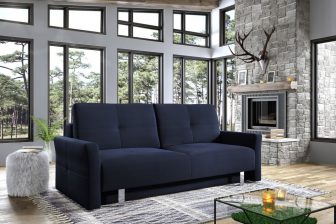 Wygodna kanapa do salonu z wąskimi bokami