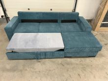 Narożnik musztardowy z funkcją spania LUPO 26