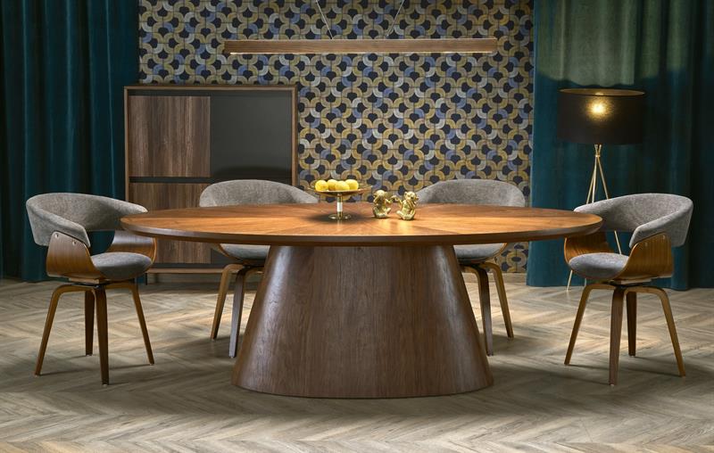 Stół okrągły drewniany rozkładany na 12 osób