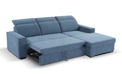 Kanapa rogowa z funkcją spania z regulowanymi oparciami BRUNON 3