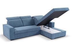 Kanapa rogowa z funkcją spania z regulowanymi oparciami BRUNON 7