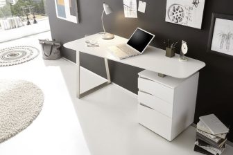 Designerskie biurko białe z szufladami
