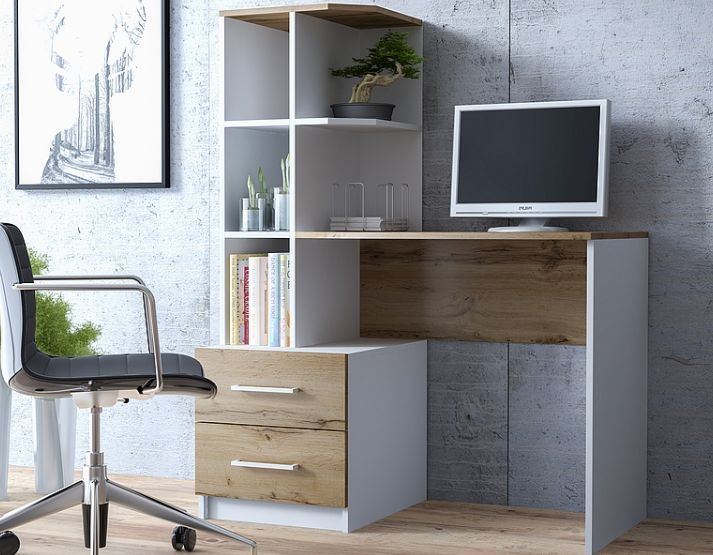 Biurko z nadstawką i szufladami