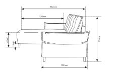 Narożnik z regulowanymi bokami z funkcją spania COOL 11