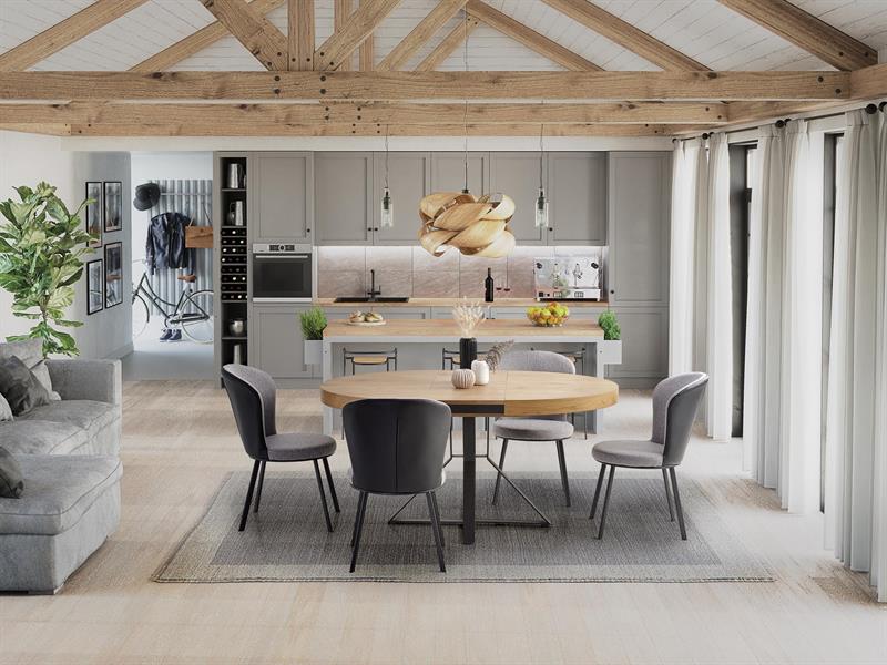 Stół okrągły rozkładany loft