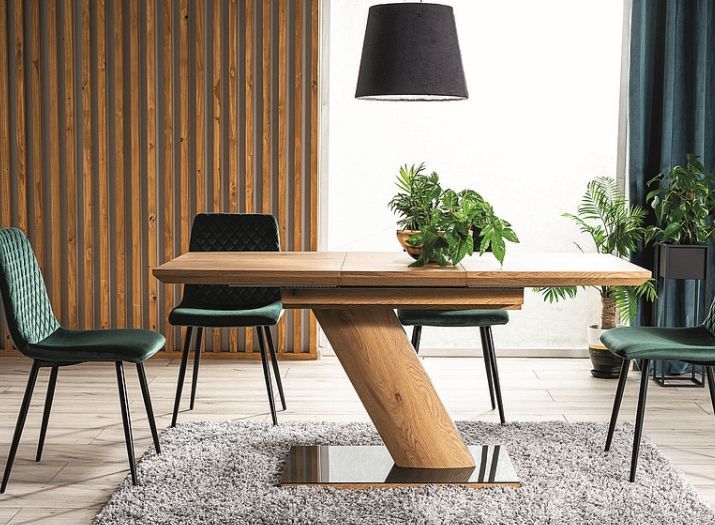 Designerski stół do jadalni na jednej nodze