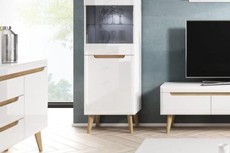 NORI 53 - witryna do salonu biała połysk