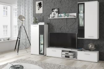 Biała meblościanka do małego pokoju SIGMA